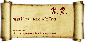 Nyáry Richárd névjegykártya
